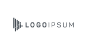 A minimalist logo with a triangular play button and the text 'LOGOIPSUM'.